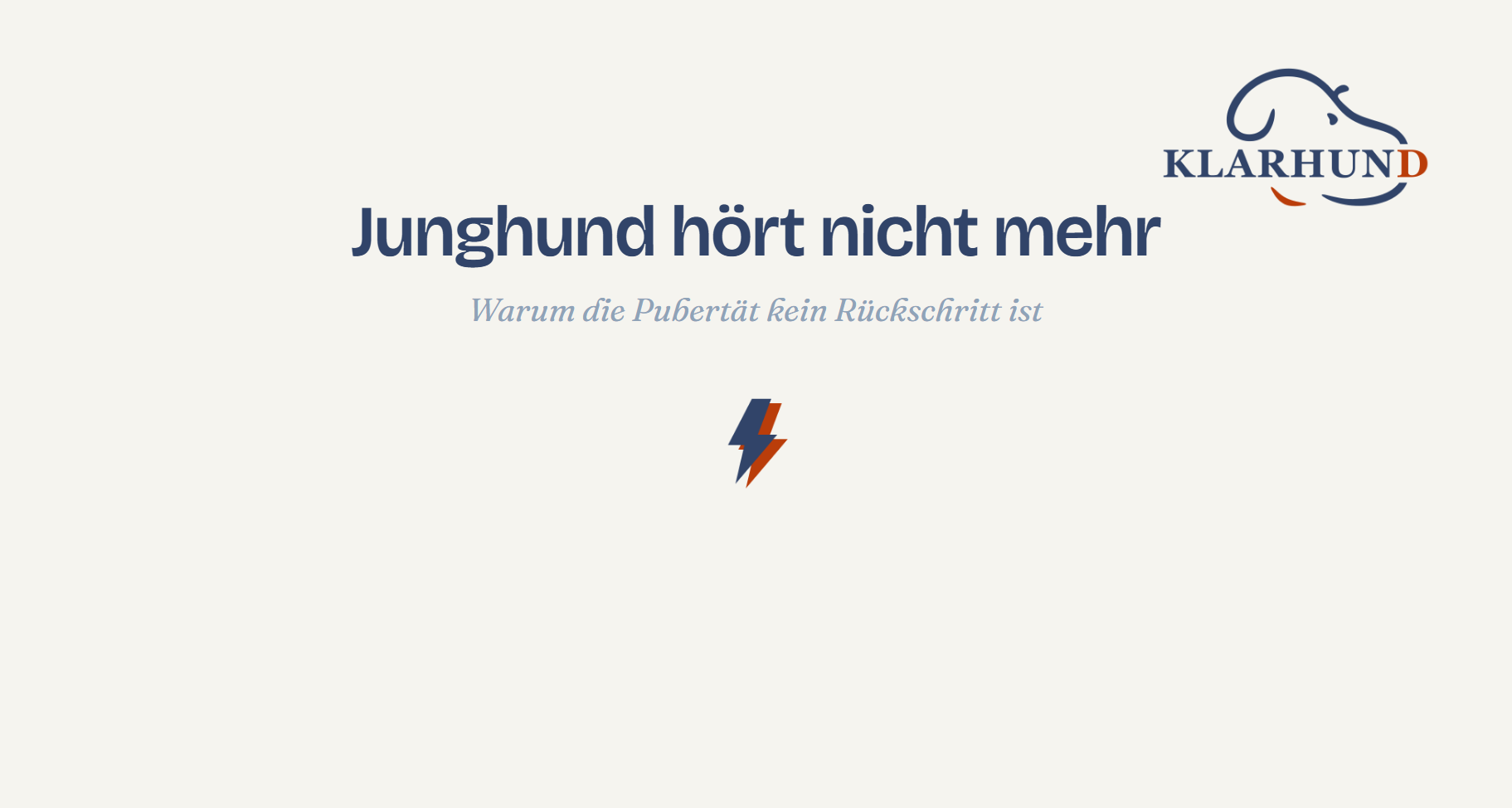 Wenn der Junghund nicht mehr hört.