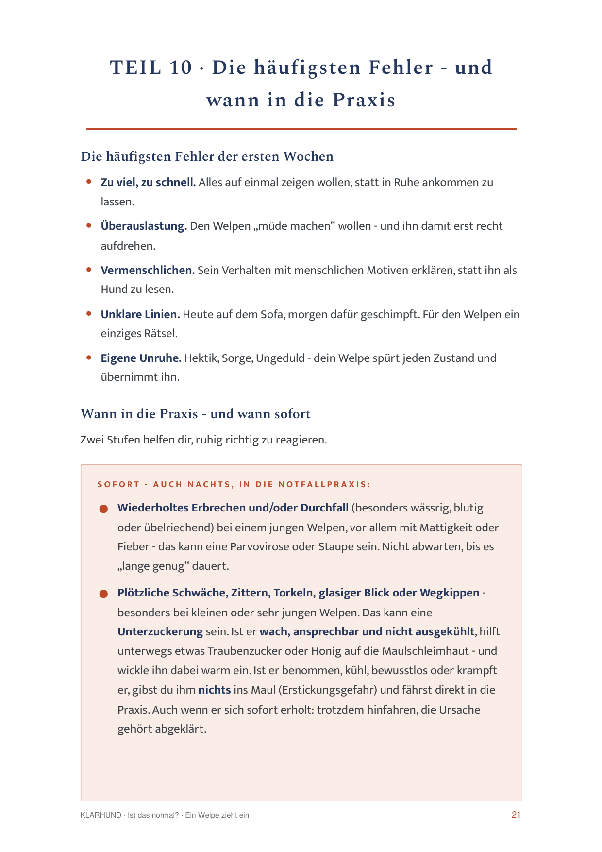 Notfall-Seiten