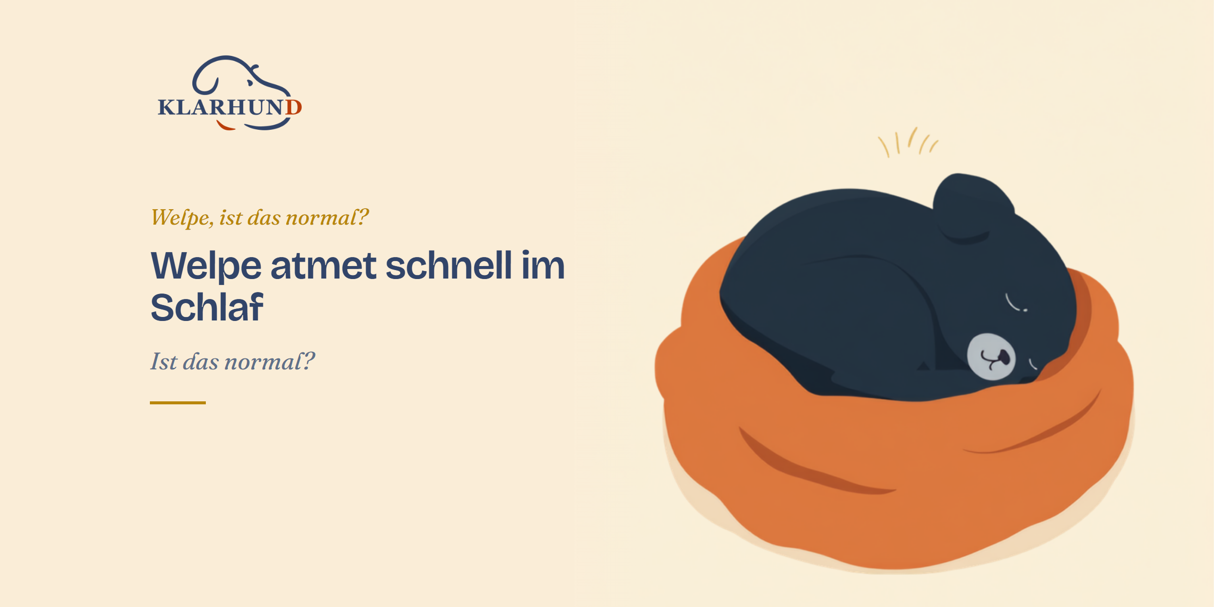 Welpe atmet schnell